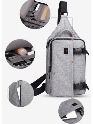 Image of Men Designer Messenger Shoulder Bag Buckle Casual Waterproof Shoulder Cross Body