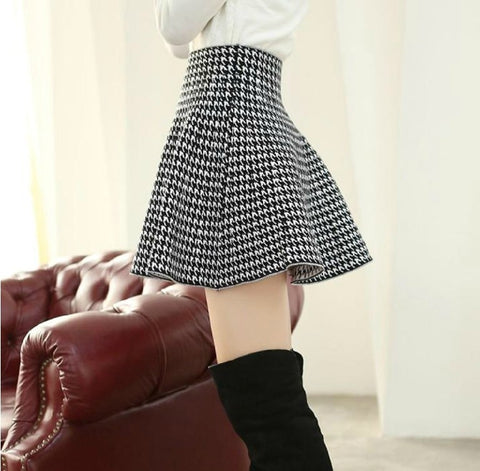 Image of Spring Bubble Beauty All-match Houndstooth Skirt