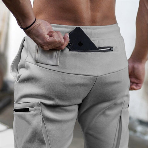Image of Man Gyms Workout Fitness Cotton Trousers