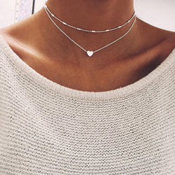 Women Heart Shape Double Chain