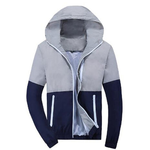 Image of Patchwork Hoodies Men Zipper Sweatshirts