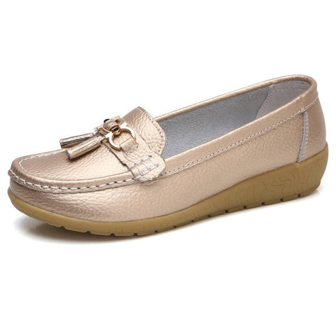 Image of Women Shoes Loafers Genuine Leather