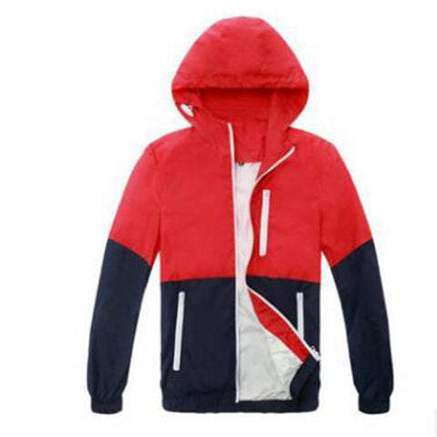Image of Patchwork Hoodies Men Zipper Sweatshirts