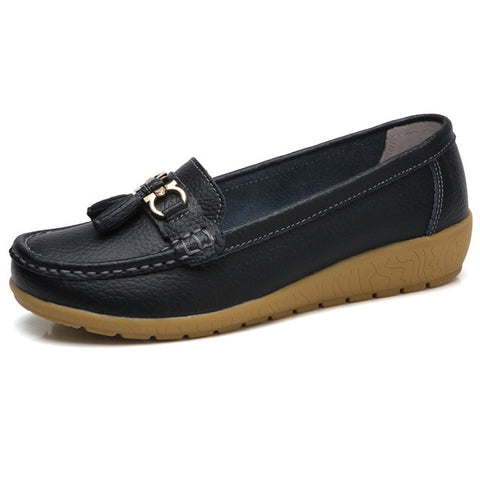Image of Women Shoes Loafers Genuine Leather