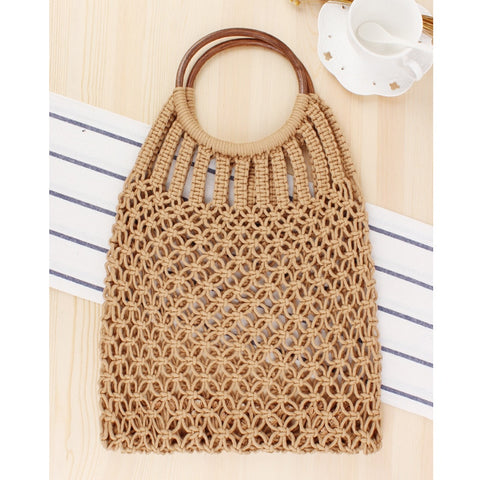 Image of Hand-knitted Hollow Handbag