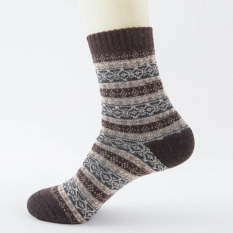 Image of Winter Thick Warm Stripe Wool Socks