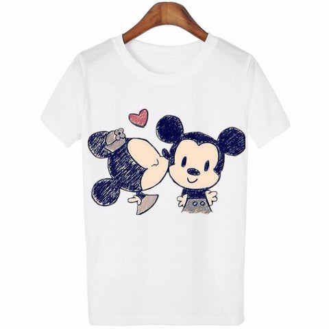 Image of Women Lovely Cartoon Casual Short Sleeve T-Shirt