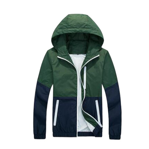 Image of Patchwork Hoodies Men Zipper Sweatshirts