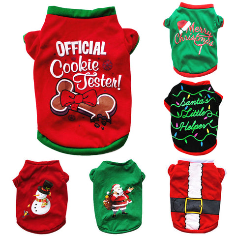 Image of Christmas Dog Clothes Cotton Pet Clothing