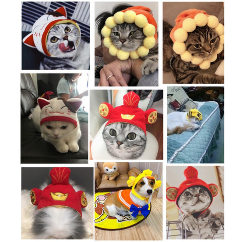 Image of Cotton Pet Hat Decorative Party Pet Cap