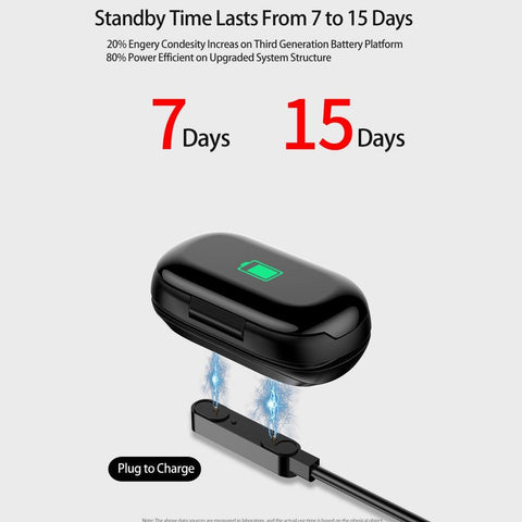 Image of Smart Watch Heart Rate Monitor Bluetooth Earphone Fitness