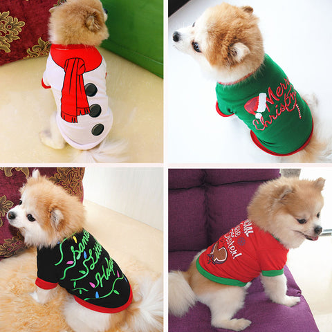 Image of Christmas Dog Clothes Cotton Pet Clothing