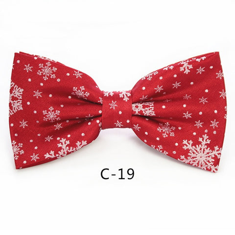 Image of Christmas Bow Ties for Mens Shirt Snowflake Christmas