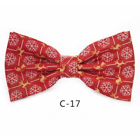 Image of Christmas Bow Ties for Mens Shirt Snowflake Christmas
