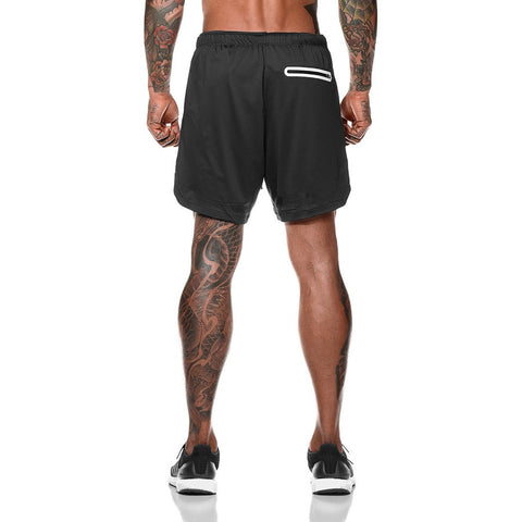 Image of Men 2 in 1 Running Shorts Jogging Gym Fitness Training