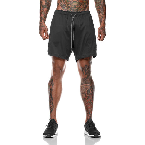 Image of Men 2 in 1 Running Shorts Jogging Gym Fitness Training