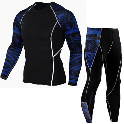 Image of Men Running Sport Compression t shirt Pants Suits Jogging Leggings