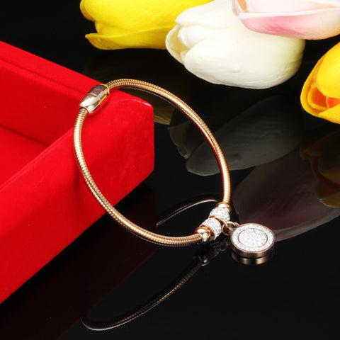 Image of Crystal Quality Bracelet Bangles Coin