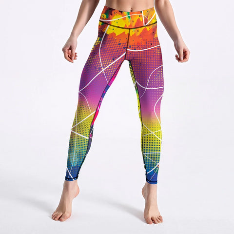 Image of Colorful Plaid Striped Print Fitness