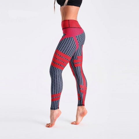Image of Red Black Plaid Print Fitness Quick Drying Clothes