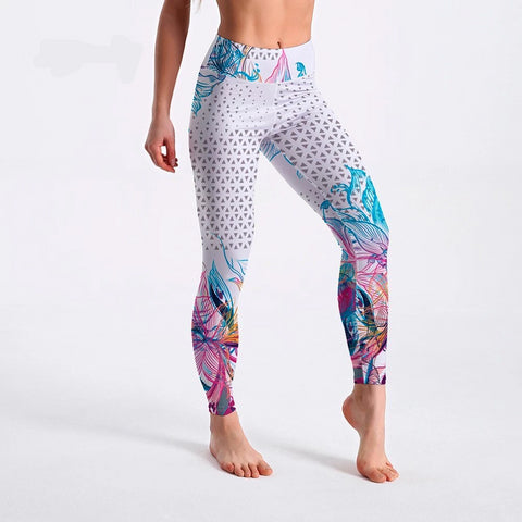 Image of Women's Flowers White Leggings