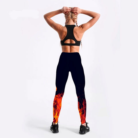 Image of Fire flame Printing Leggings