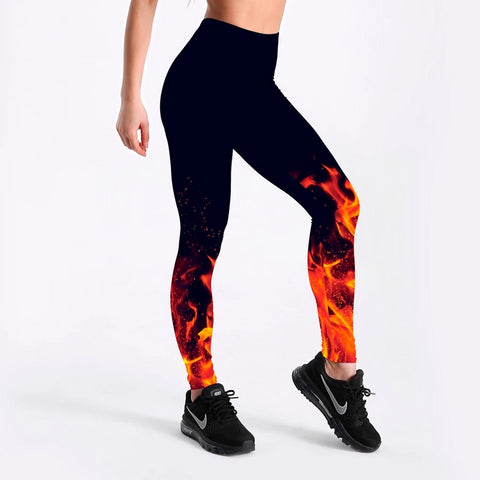 Image of Fire flame Printing Leggings