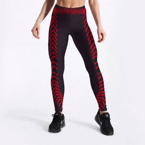 Image of Arrow Printed Red Black Color Design Pants Fitness