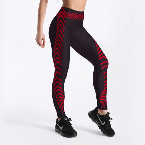 Image of Arrow Printed Red Black Color Design Pants Fitness