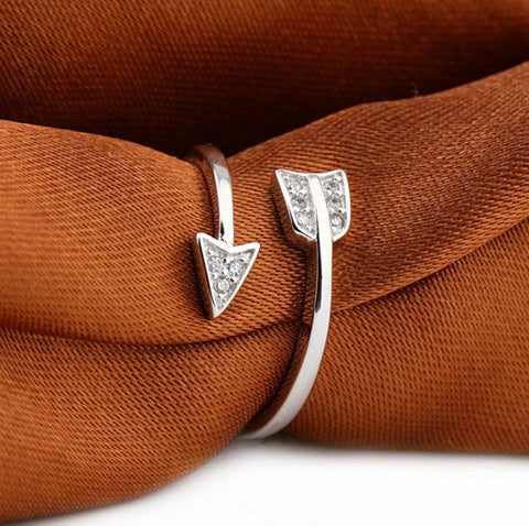 Image of Silver Plated Arrow Crystal Rings