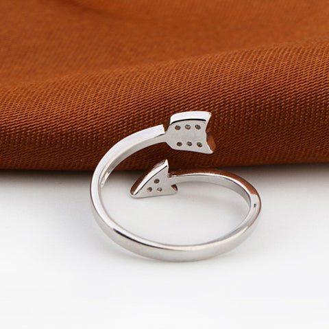 Image of Silver Plated Arrow Crystal Rings