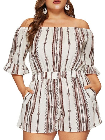 Image of Women Plus Size 5XL Boat Collar Short