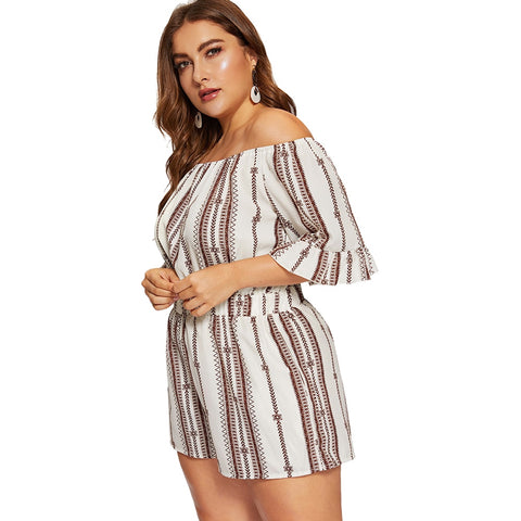 Image of Women Plus Size 5XL Boat Collar Short