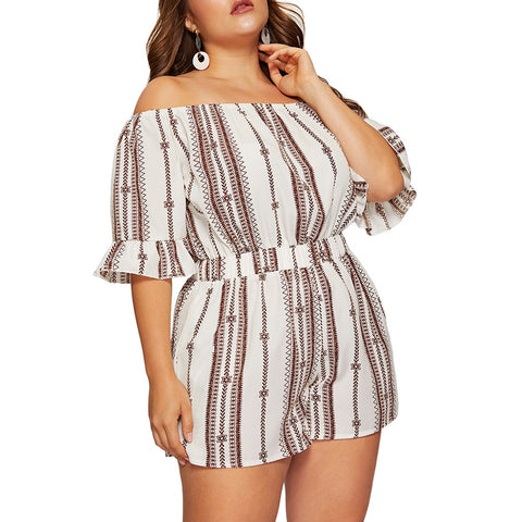 Image of Women Plus Size 5XL Boat Collar Short