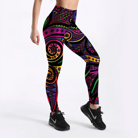 Image of Pants Color Totem Printed Black
