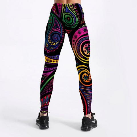 Image of Pants Color Totem Printed Black