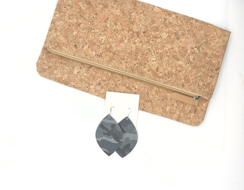 Image of Gray Camo Suede Leaf