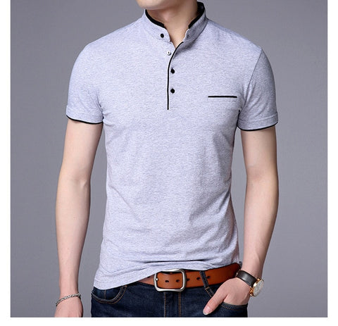 Image of Men Short Sleeve Solid Polo Shirt