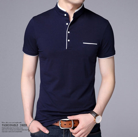 Image of Men Short Sleeve Solid Polo Shirt