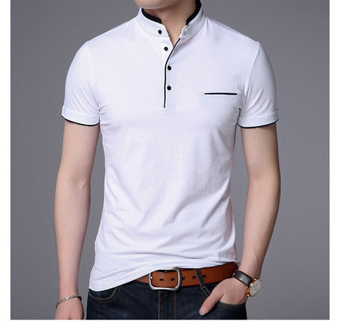 Image of Men Short Sleeve Solid Polo Shirt