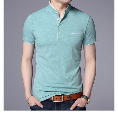 Image of Men Short Sleeve Solid Polo Shirt