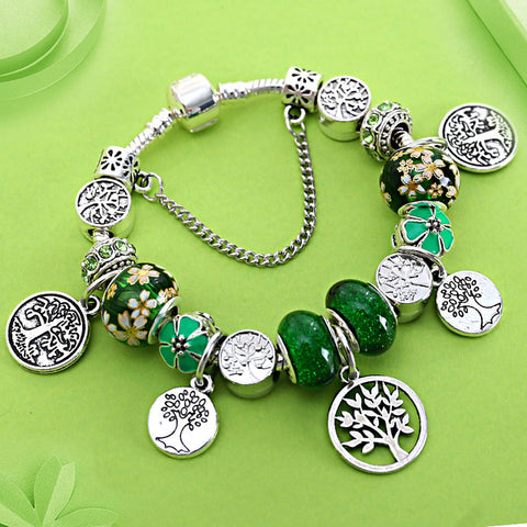 Image of Green Tree of Life Charm Bracelet