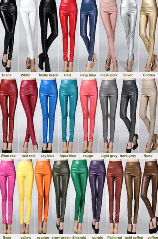 Image of Winter Women Thin Leather Pants