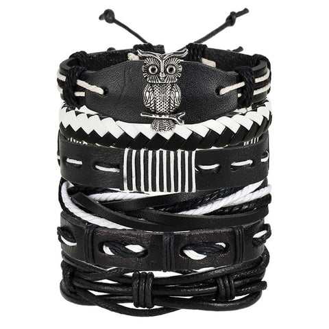 Image of Men Fashion Braided Handmade Star Rope Wrap Bracelets
