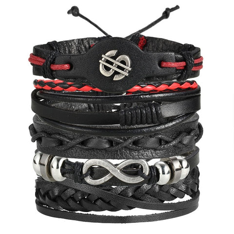 Image of Men Fashion Braided Handmade Star Rope Wrap Bracelets