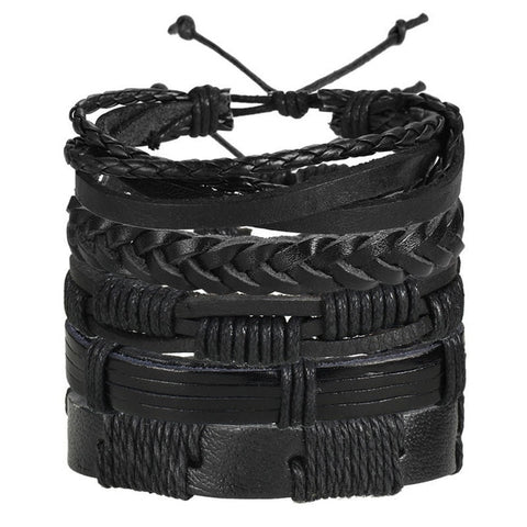 Image of Men Fashion Braided Handmade Star Rope Wrap Bracelets