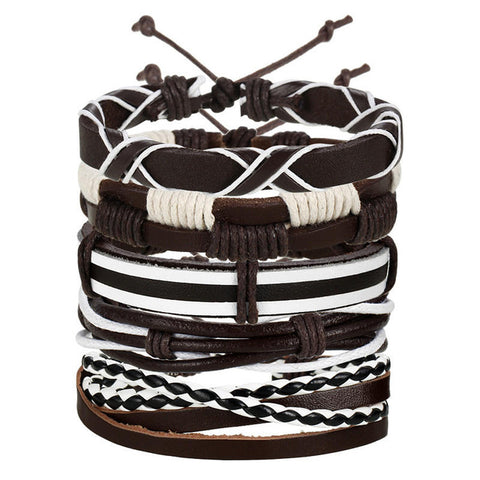 Image of Men Fashion Braided Handmade Star Rope Wrap Bracelets