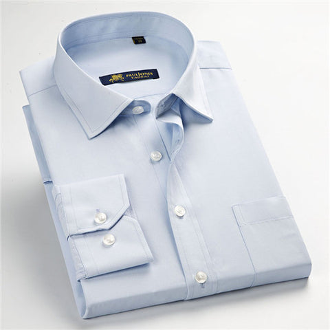 Image of High quality classic twill business long sleeve shirt