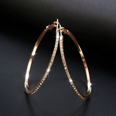 Image of Circle Earrings With Rhinestone For Women