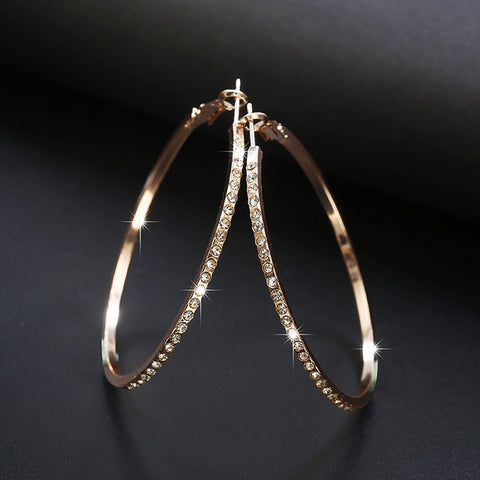 Image of Circle Earrings With Rhinestone For Women